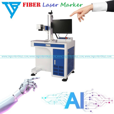 fiber laser marking machine with computer systems and all standard accessories (CPU, Led Tv, HDMI cable, mouse, mouse pad, keyboard, foot pad, allen key set, power wire)